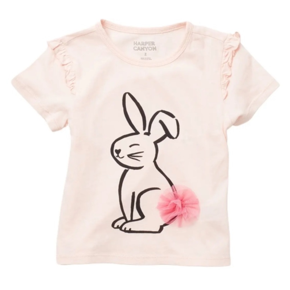NWT Harper Canyon Bunny Appliqué Crew Neck Short Sleeve T-shirt